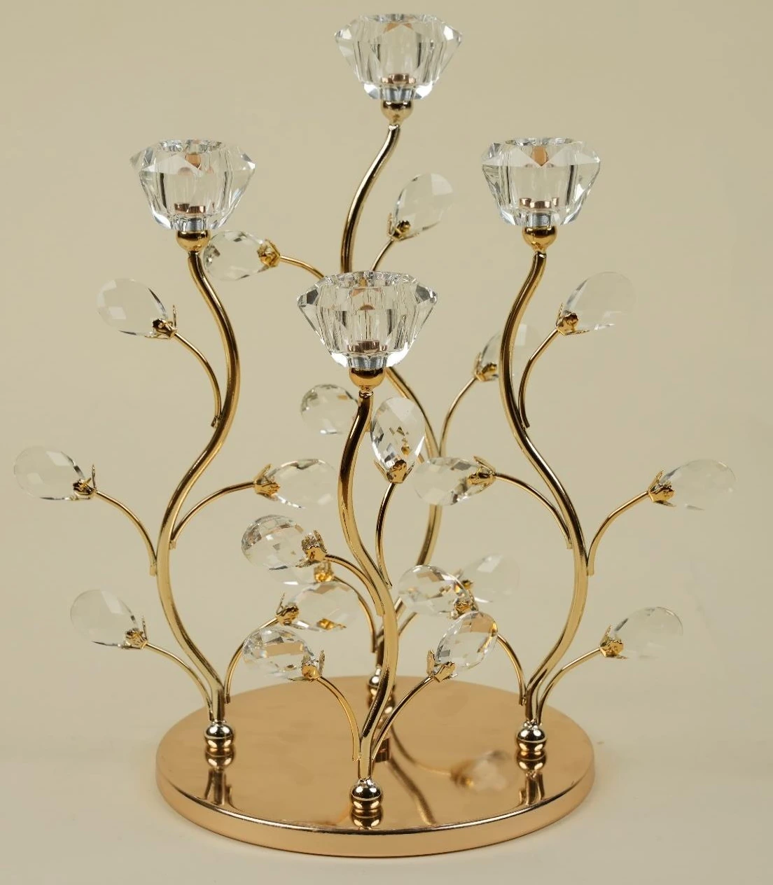 Diamond Cut Crystal Top Candle Stand With 4 Holders